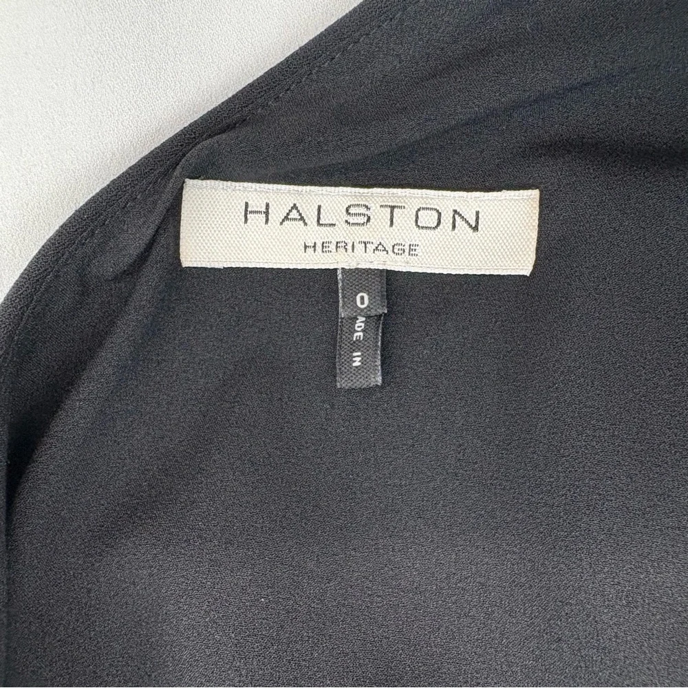 Halston Heritage Monochrome Asymmetrical Dress Black and White Size 0